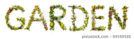 Flower And Blossom Letter Building Word Garden 69589588