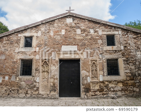 Front view of ancient stone Armenian church Front view of ancient stone Armenian church 69590179