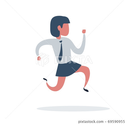 Business concept. Woman running in full body 69590955