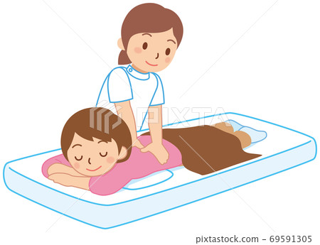 Woman receiving acupressure Woman receiving acupressure 69591305