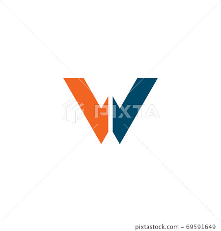 W letter initial icon logo design vector template - Stock Illustration ...