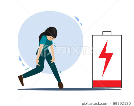 Women with a low-energy state, physical or emotional exhaustion, mental exhaustion, low battery needs to be recharged. Women with a low-energy state, physical or emotional exhaustion, mental exhaustion, low battery needs to be recharged. 69592120