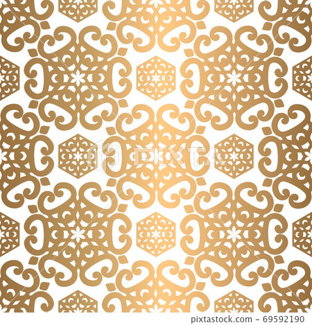 Golden vintage seamless pattern. Golden vintage seamless pattern. 69592190