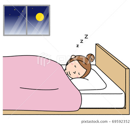 Young Woman Who Sleeps Soundly Stock Illustration