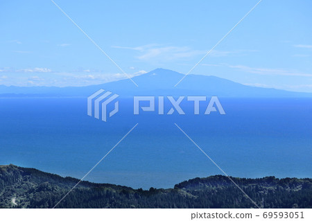 Mt Chokai Seen From Mt Kanpu Stock Photo