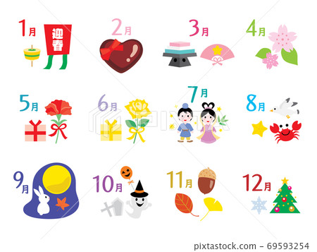 Calendar annual event illustration icon Calendar annual event illustration icon 69593254