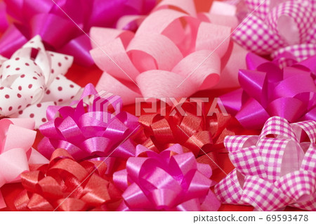 Ribbon background material red 69593478