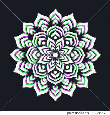 Holographic indian lotus flower mandala Holographic indian lotus flower mandala 69594570