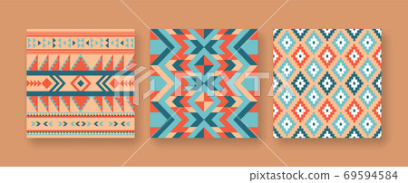Abstract native american seamless pattern set Abstract native american seamless pattern set 69594584