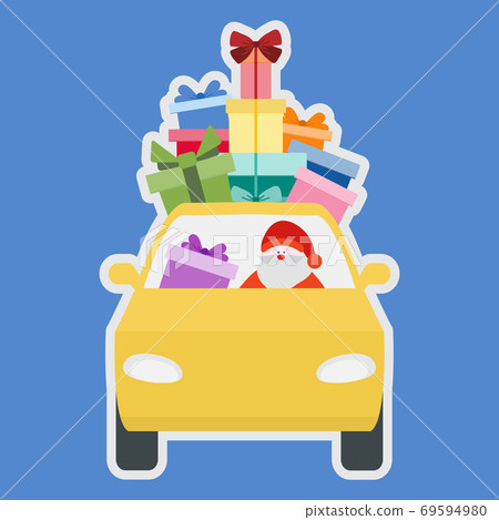 New year 2021 Merry Christmas Vector Gift Santa New year 2021 Merry Christmas Vector Gift Santa 69594980