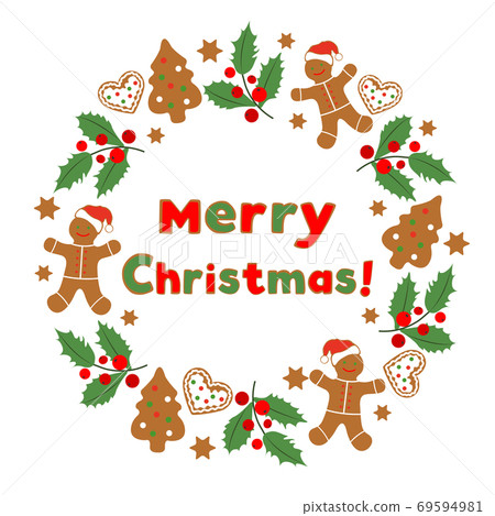 Vector Christmas New Year 2021 Gingerbread man Vector Christmas New Year 2021 Gingerbread man 69594981