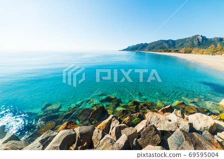 Rocks in Marina di Cardedu coastline Rocks in Marina di Cardedu coastline 69595004