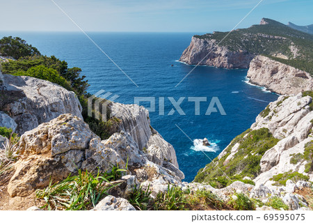 Rocks in Capo Caccia coastline Rocks in Capo Caccia coastline 69595075