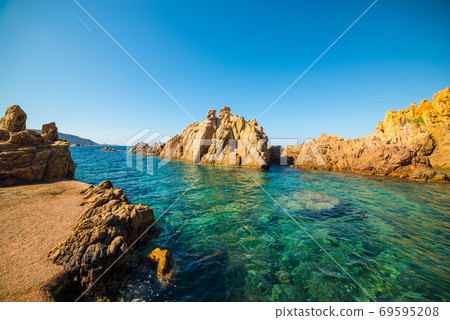 Colorful shore in Sardinia Colorful shore in Sardinia 69595208