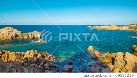 rocks and blue sea in costa paradiso. Sardinia, Italy rocks and blue sea in costa paradiso. Sardinia, Italy 69595239