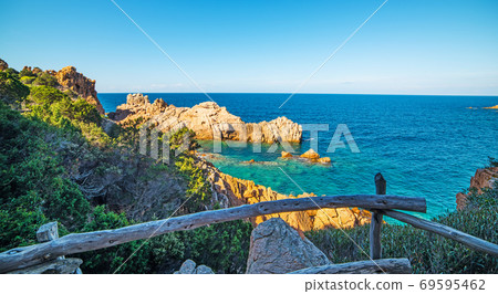 rocks and blue sea in costa paradiso. Sardinia, Italy rocks and blue sea in costa paradiso. Sardinia, Italy 69595462