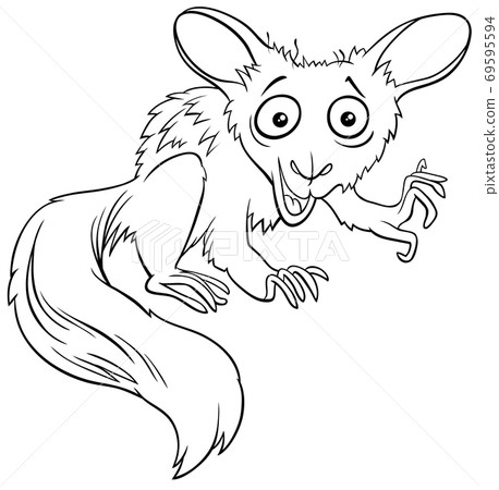 aye-aye cartoon animal character coloring book page 69595594
