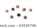 black garlic on white background 69595796