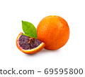 Fresh blood orange on white background 69595800