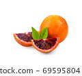 Fresh blood orange on white background 69595804
