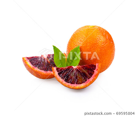 Fresh blood orange on white background 69595804