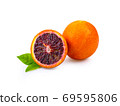 Fresh blood orange on white background 69595806