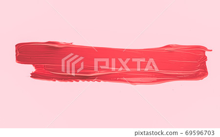 Red brush stroke or makeup smudge closeup, beauty cosmetics and lipstick texture Red brush stroke or makeup smudge closeup, beauty cosmetics and lipstick texture 69596703