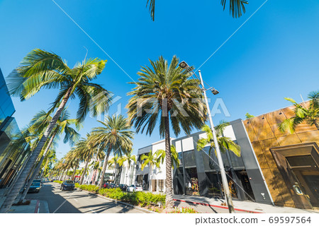 Rodeo drive on a sunny day 69597564