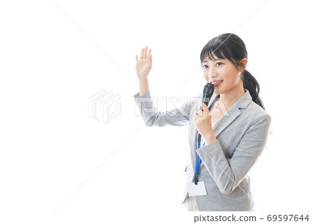 Young business person giving a presentation Young business person giving a presentation 69597644