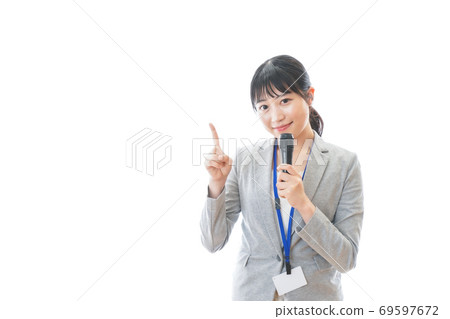 Young business person giving a presentation Young business person giving a presentation 69597672