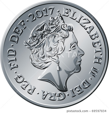 Vector British money silver coin 5 pence Vector British money silver coin 5 pence 69597834