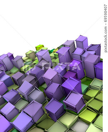 abstract 3d shape backdrop in green and purple abstract 3d shape backdrop in green and purple 69598407