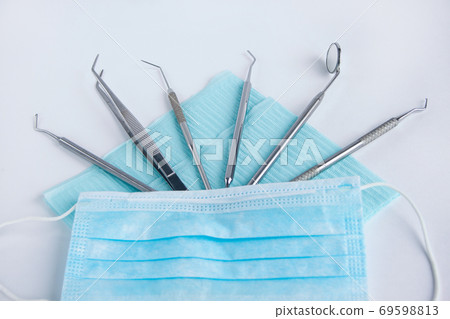 Group of tools, accessories for dental treatment. Group of tools, accessories for dental treatment. 69598813