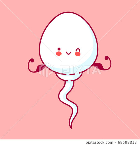 Cute happy strong funny sperm cell show muscle 69598818