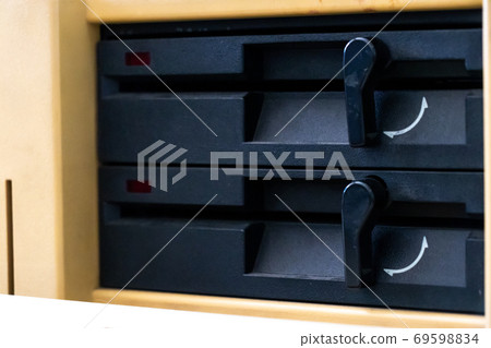 Closed up background of floppy disk 5.25 inch drive that is the disruptive technology 69598834