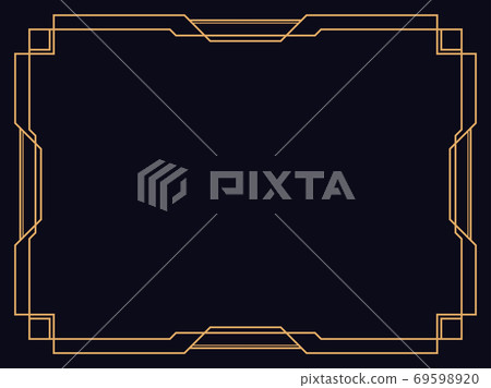 Art deco frame. Vintage linear border. Design a template for invitations, leaflets and greeting cards. The style of the 1920s - 1930s. Vector illustration 69598920