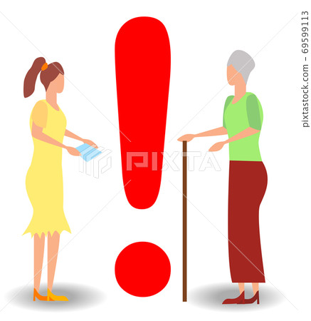 Cartoon family, two women, mother and daughter... - Stock Illustration  [69599113] - PIXTA