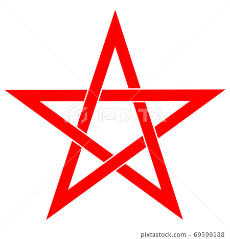 Pentagram or pentalpha or pentangle. dot work ancient pagan symbol of five-pointed star isolated illustration. Black work, flash tattoo or print design. Pentagram or pentalpha or pentangle. dot work ancient pagan symbol of five-pointed star isolated illustration. Black work, flash tattoo or print design. 69599188