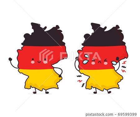 Cute happy and sad funny Germany map 69599399