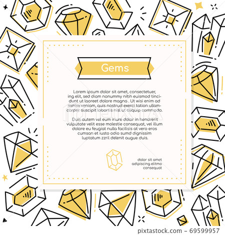Gems and diamonds - line design style banner 69599957