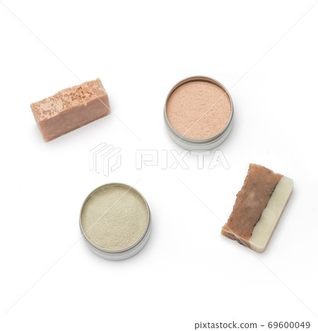 Green and pink clays, handmade soap. 69600049