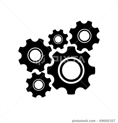 gear mechanism and settings vector icon 69600107