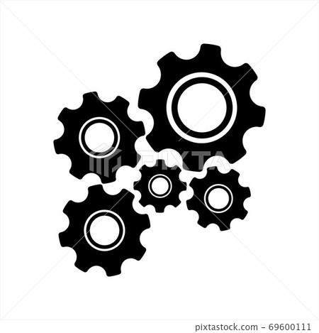 gear mechanism and settings vector icon 69600111