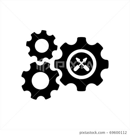 gear mechanism and settings vector icon 69600112