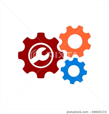 colorful gear illustration and setting vector colorful gear illustration and setting vector 69600119