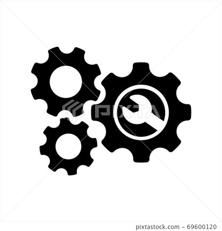gear mechanism and settings vector icon gear mechanism and settings vector icon 69600120