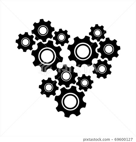 gear mechanism and settings vector icon 69600127