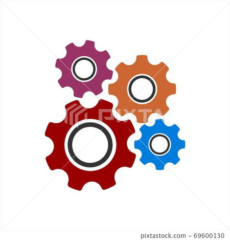 colorful gear illustration and setting vector colorful gear illustration and setting vector 69600130