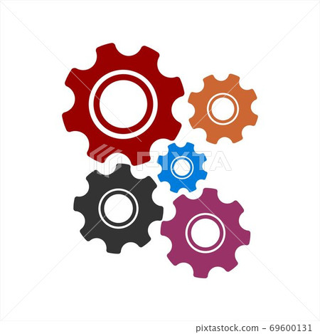 colorful gear illustration and setting vector colorful gear illustration and setting vector 69600131