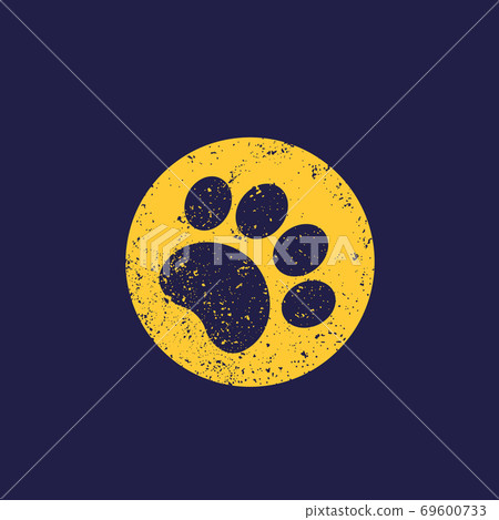 paw print, vector with grunge 69600733